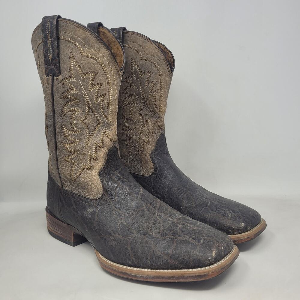 Ariat Boots 12D Brown Leather Ryden Ultra Wide Square Toe Cowboy Work 10029717